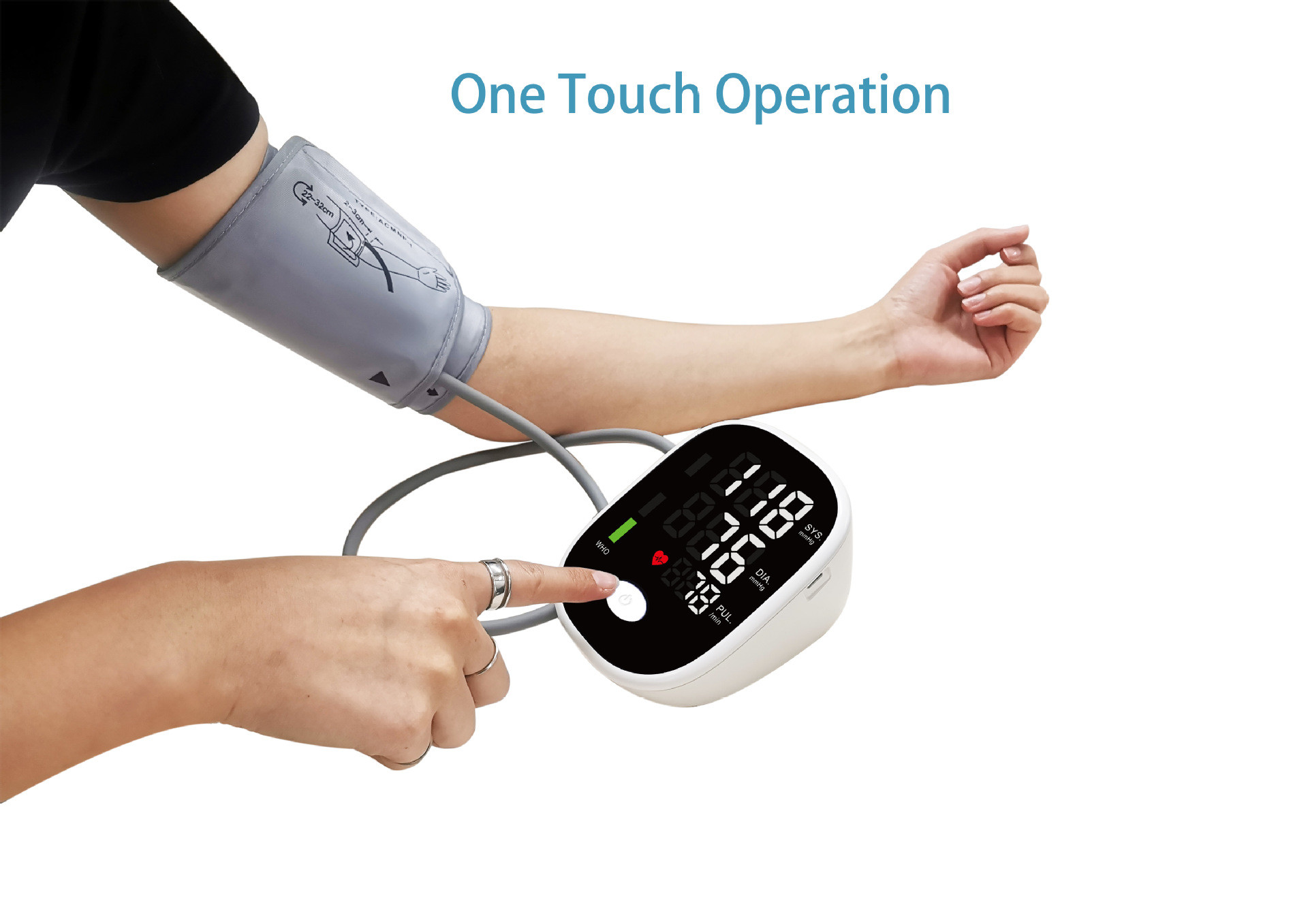 Automatic Electronic Blood Pressure Monitor:Large LCD Voice Broadcasting Automatic Detection Arm‘s Blood Pressure Gauge