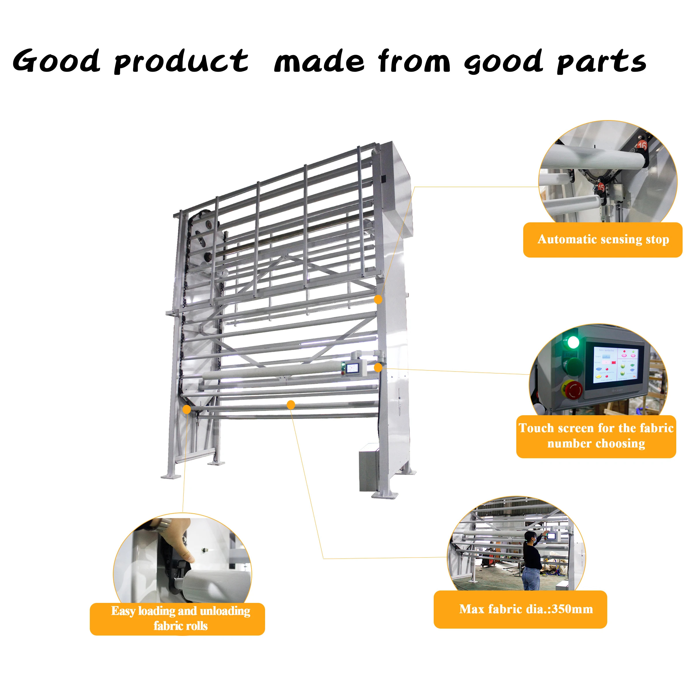 6KW Automated Fabric Roll Storage System Vertical Carousel Curtain Machine Material Selection 56 Roll Capacity