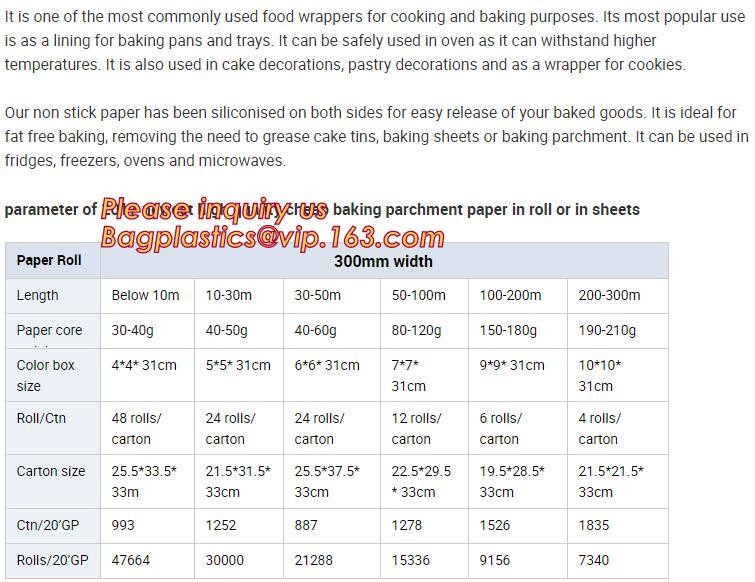 5M*37CM width non-stick silicone coated baking parchment paper,roasting paper for grill,line,cooking,BBQ bagplastics pac