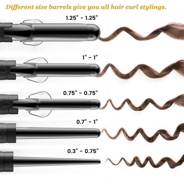 6 In One Rotating Hair Curling Iron Interchangeable Hair Steam Curling Iron