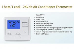 China Manual Heating And Cooling AC Wired Room Thermostat For Central Air Conditioner wholesale