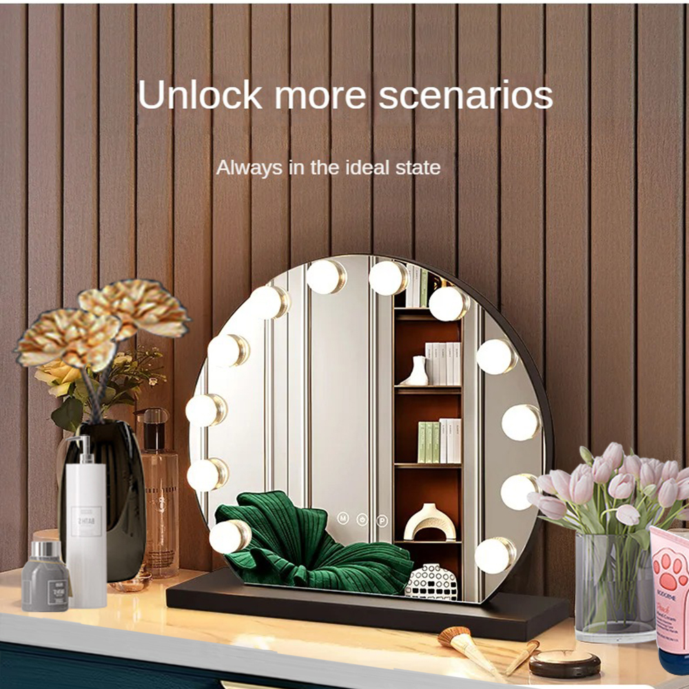 Chrome Led Light Bulb Home Decor With Hollywood Mirror Extra LOGO Yes Cosmetic Mirror