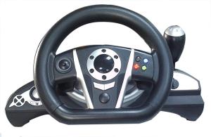 2.4G RF Wireless Racing Video Game Steering Wheel With Receiver / F1 Gear Shift