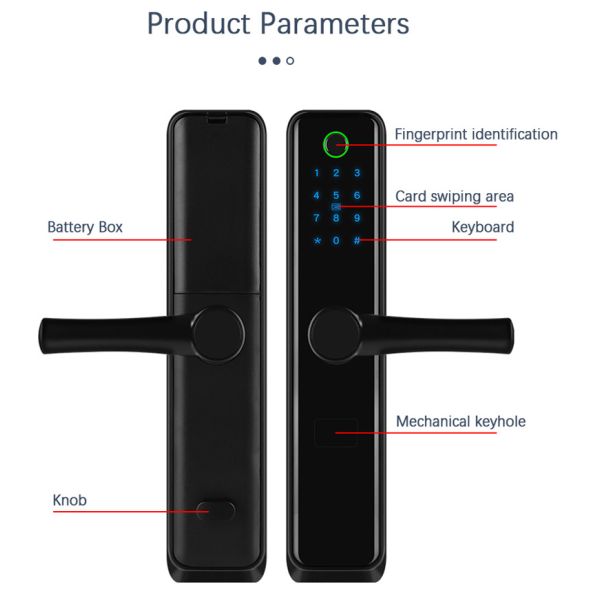 Smart Digital Electronic Door Lock Fingerprint Touch Password Keyless Anti Theft
