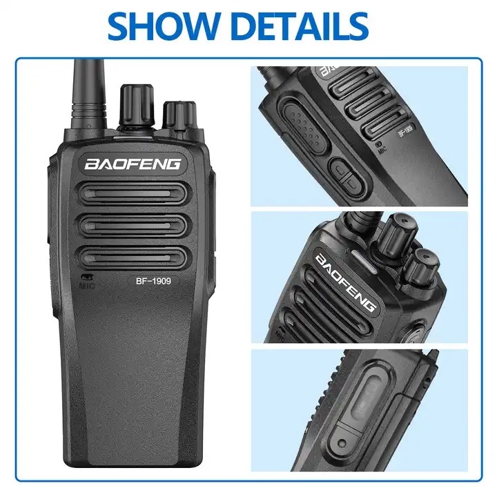 1800mAh 2 Way Radio Walkie Talkie BF-1909 Type C Charging DC 7.4V