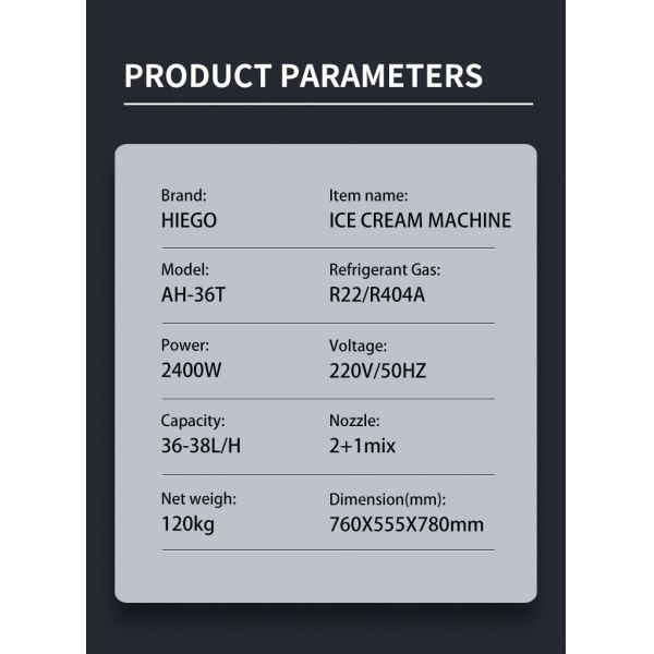 36-38l Commercial Table Top Ice Cream Machine 3 Flavor Commercial Frozen Custard Machine