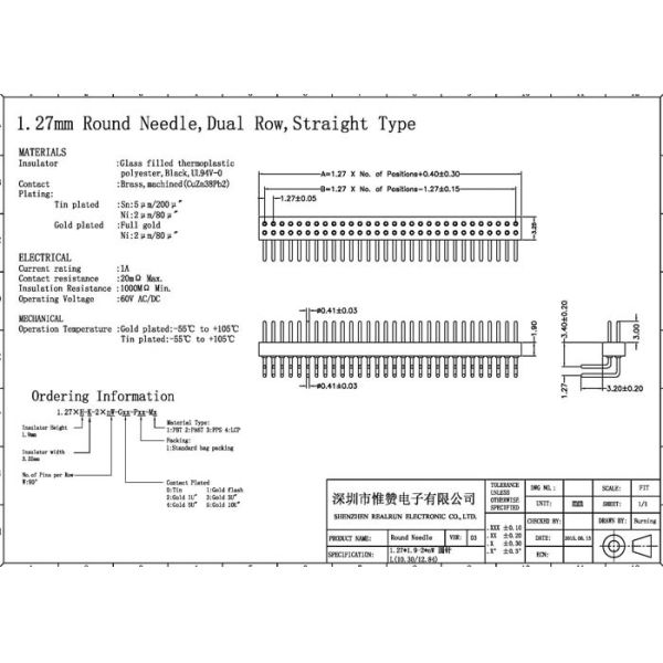 Round Female Pin Header Right Angle