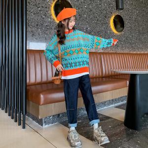 China Middle Childrens Spring Clothes Round Neck Sweater Jacquard Craft wholesale