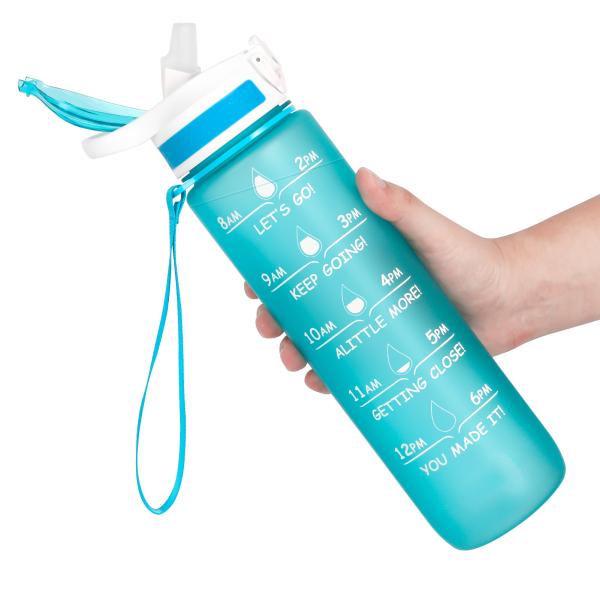 Quality Custom Motivational Time Marker Water Bottle PP Personalised for sale