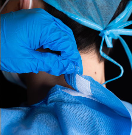 Hospital Use Disposable SMS Surgical Gown With Reinforced Material Prevent Liquid/Blood