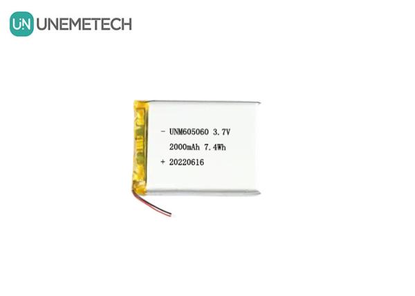 Quality UNEMETECH 605060 2000mAh Polymer Lithium Battery 3.7V Beauty Instrument Rechargeable Battery for sale