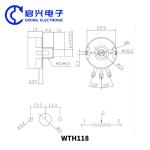 WTH118-2W 100k Dual Gang Potentiometer With Switch Carbon Linear Variable Turn