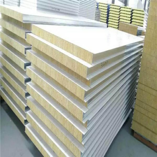 Quality 50mm rock wool wall panel mounted ironing sheet fireproof sandwich board for sale
