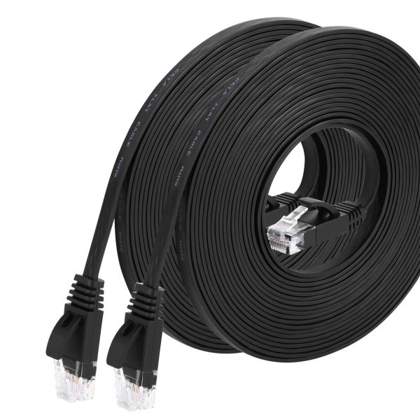 Cat6 Bare Copper Flat Ethernet Cable , 50Ft UTP Lan Cable For Ethernet