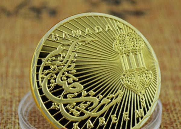 Quality 3D Raised Baked Enamel Military Medal , Arab Culture Commemorative Gold Coin for sale