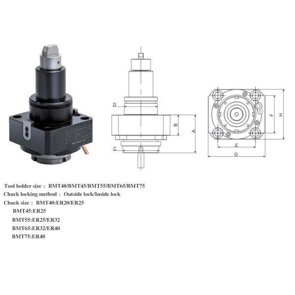 High Performance Driven Tool Holder Increased Productivity BMT55 90 Degree