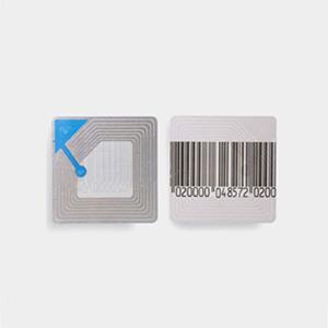 China 4*4cm Black EAS RF Label 8.2mhz With Barcode High Performance wholesale