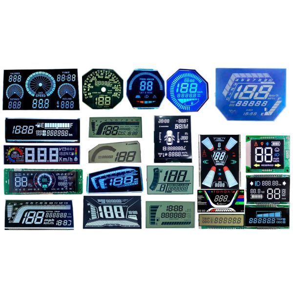 Customized size 7 htn type segment lcd monochrome motorcycle lcd display panel screen for pulsar 150cc