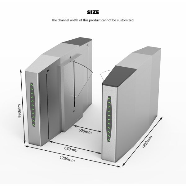Gym Smart RFID Card Flap Barrier System Access Control Turnstile Gate