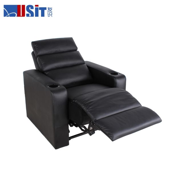 840mm Genuine Leather Theater Electric Recliner Chair With Headrest Adjustable Height