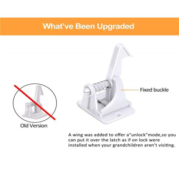 Ebei-eya Child Safety Cabinet Locks Childproof ABS Black And White Spring Cabinet Drawer Lock Latch