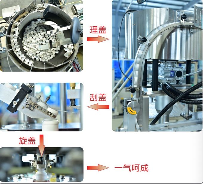 Spindle Automatic Bottle Capper Machine 6000 Bottles Per Hour 2.4KW 100cpm 2