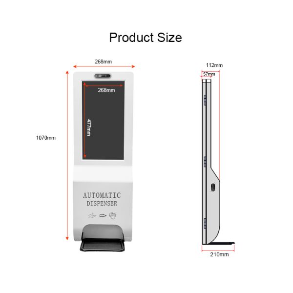MG-215IA Floor Standing Advertising Display With Human Body IR Thermometer Temperature Instruments