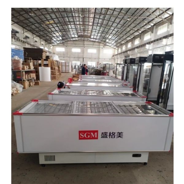 Island Undercounter Display Freezer For Ice Cream Galvanized Plate Body