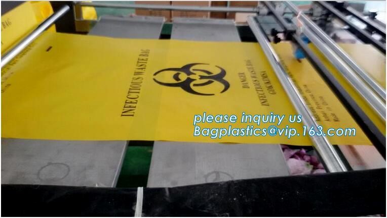 LDPE biohazard waste bin bags disposable medical autoclave bags, biohazard specimen bag plastic adhesive flat bag, bagea