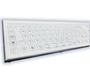 IP67 71 Keys Industrial Membrane Laptop Keyboard integrate TouchPad USB SUPER-SLIM Front Panel Mounted -40℃