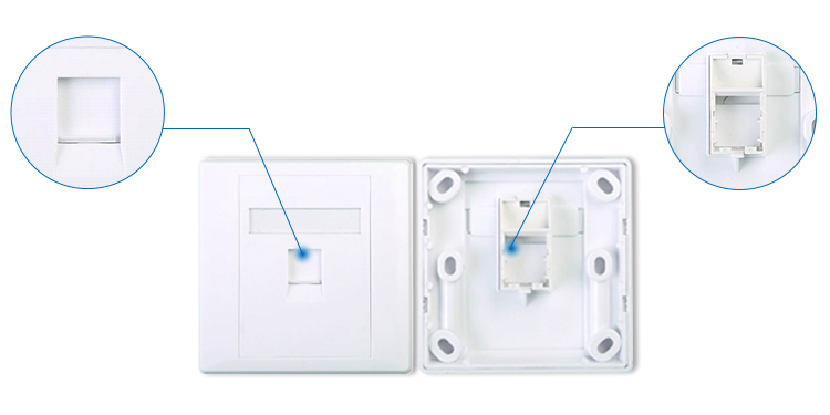 Snap - In Network Cable Socket With Flush Edge Easy To Install / Disassemble