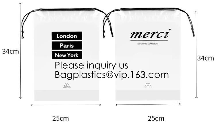 Transparent PVC Blanket Bag/Plastic Shopping Bag/Packaging Bag With Black Woven Trim And Webbing Handle, bagease, packag