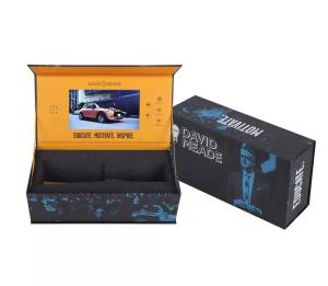 China customized print lcd video screen box,promotional lcd video invitation box wholesale