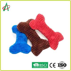 China Custom Durable Coloful Bone Plush Dog Toys With Squeakers wholesale