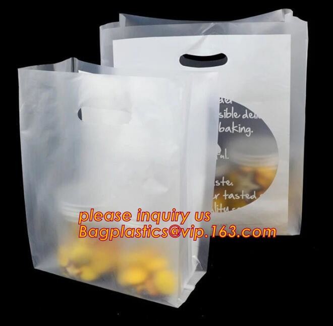 Promotional customized high quality soft loop plastic cloth bag,manufacturer custom soft loop handle polyethylene PE pla
