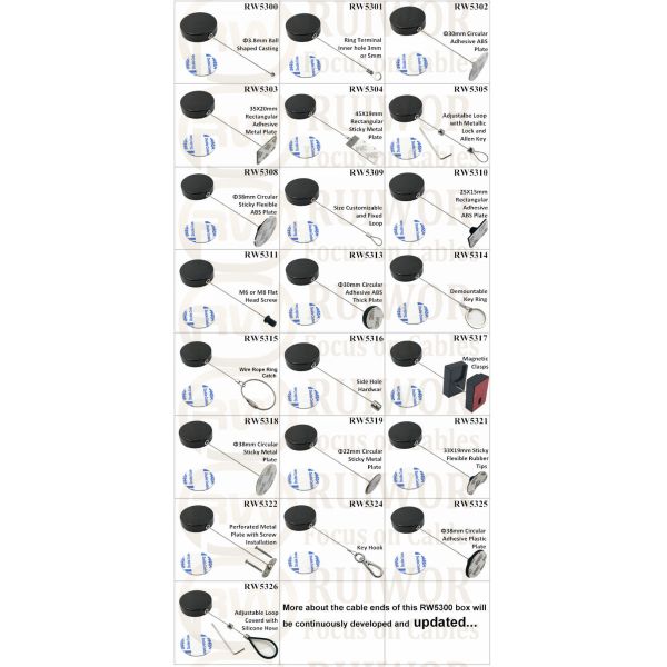 RW5309 Round Security Display Tether Plus Size Customizable Fixed Loop End