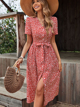 Sustainable Summer Maxi Dresses Short Sleeves Polymide Spandex