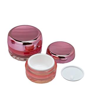 Empty Container Electroplated Pink Gradient Glass Cream Jar Wholesale Factory Direct Sale Cosmetics Package