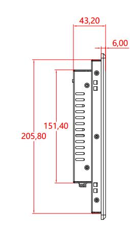 10.4 Inch Capacitive Touchscreen Monitor USB TFT Wall Mounted LCD Panel