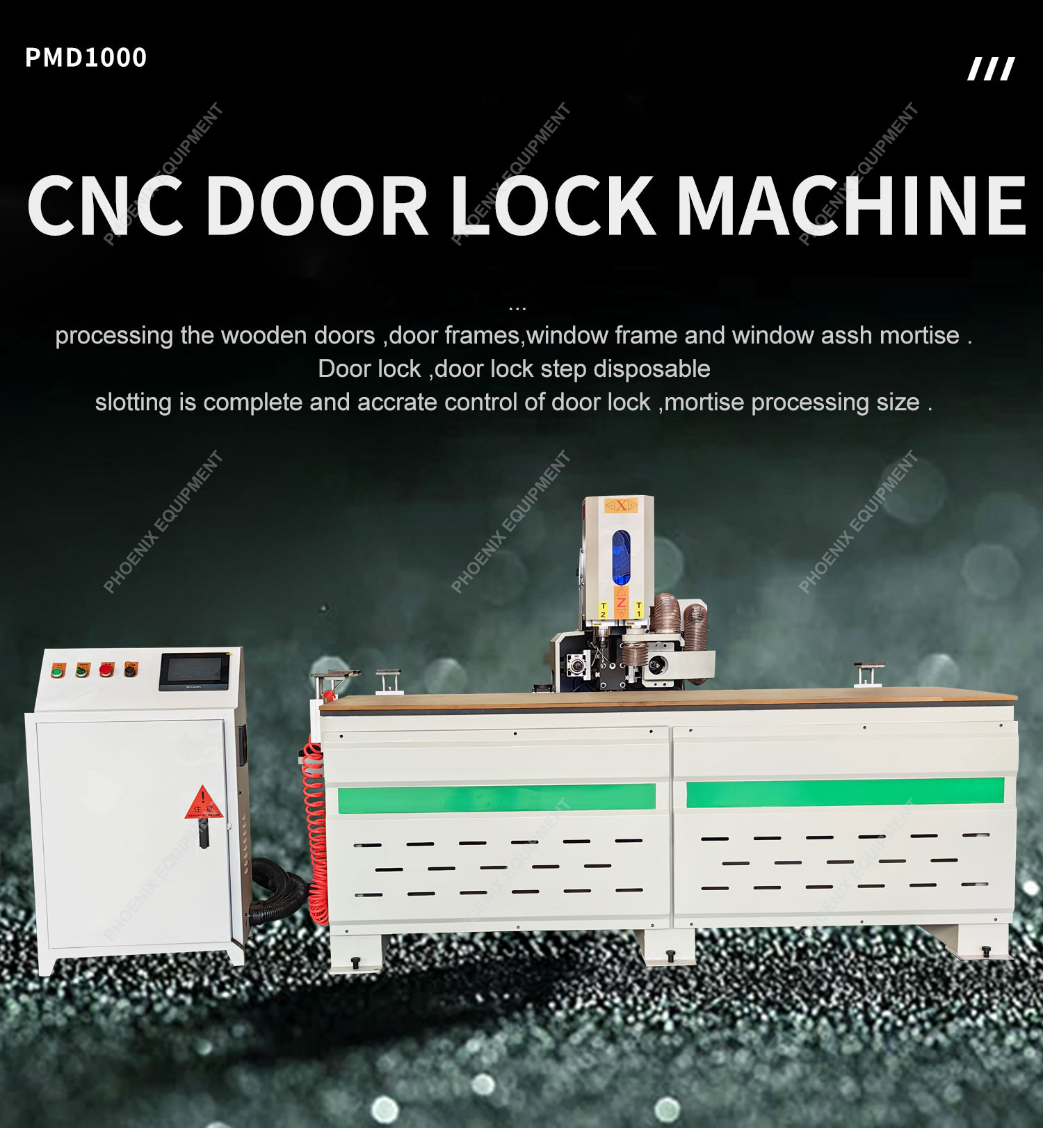 750w 750w 400w drive serve motor Fully automatic CNC lock hole machine for wooden door