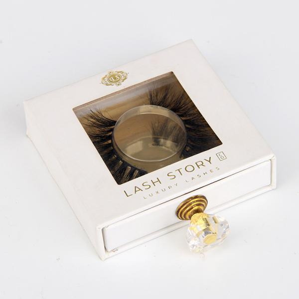 Quality Square Small Drawer Eyelash Packaging Box Cardboard With Window for sale