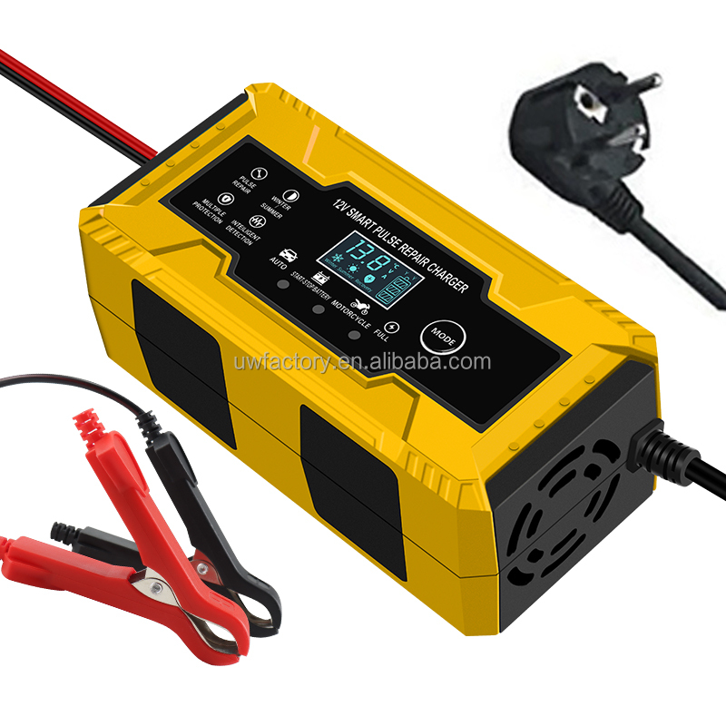 15W/10W/7.5W/5W Automatic Identification Lead Acid Pulse Repair Battery Charger for 12V Motorcycle and Car Private Mold
