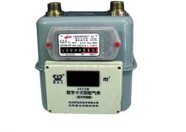 Quality Mechanical Diaphragm Prepaid Gas Meter Natural Aluminum Case With RF Smart Card for sale