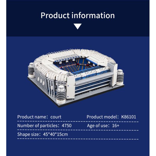 Bernabeu Stadium Small Particle Puzzle Toy Compatible with LEGO Unisex Age Range 8 to 13 Years