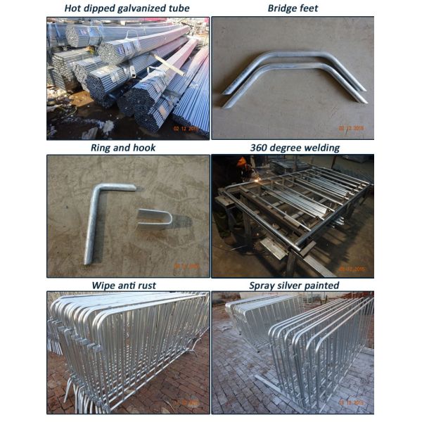 galvanized powder painted concert crowd control barrier