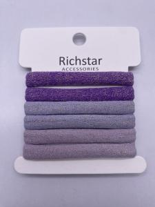 China Purple Cotton Ponytail Holders Multiscene , Traceless Elastic Rope For Hair wholesale