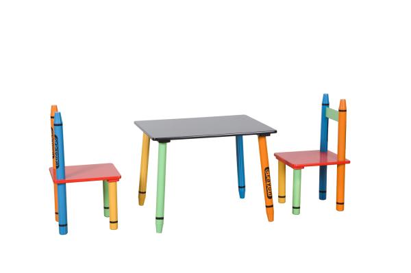 Quality Childrens Wooden Crayon Themed Table And Chair Set , Easy to Assemble for sale