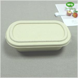 China Eco-Friendly Sugarcane Pulp 850ml Package Box With Lid -100% Biodegradable Microwavable Lunch Box Food Packaging Box wholesale