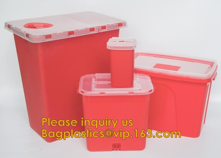 Plastic Hospital Medical Disposal Waste Sharp Container,plastic round sharps disposal container with lid BAGEASE PACKA