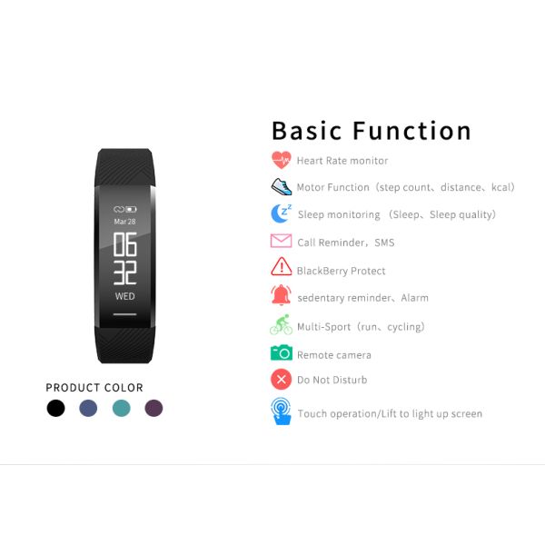IP67 Heart Rate Monitor Waterproof Fitness Tracker Smartwatch